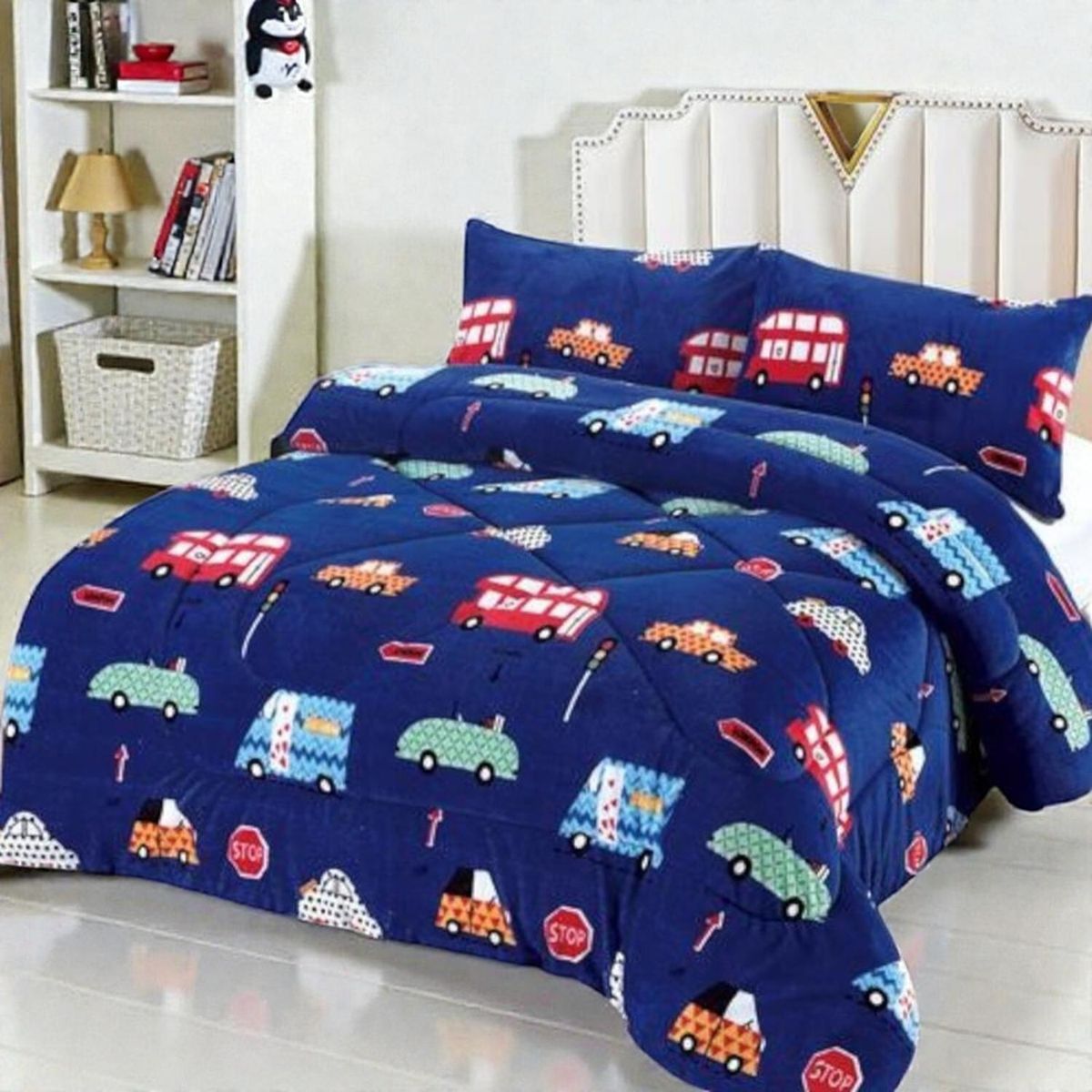GENERICO - Cobertor Plush Liso 1.5 Plazas Con Chiporro 1 Funda Almohada - Multicolor - 1,5 Plazas