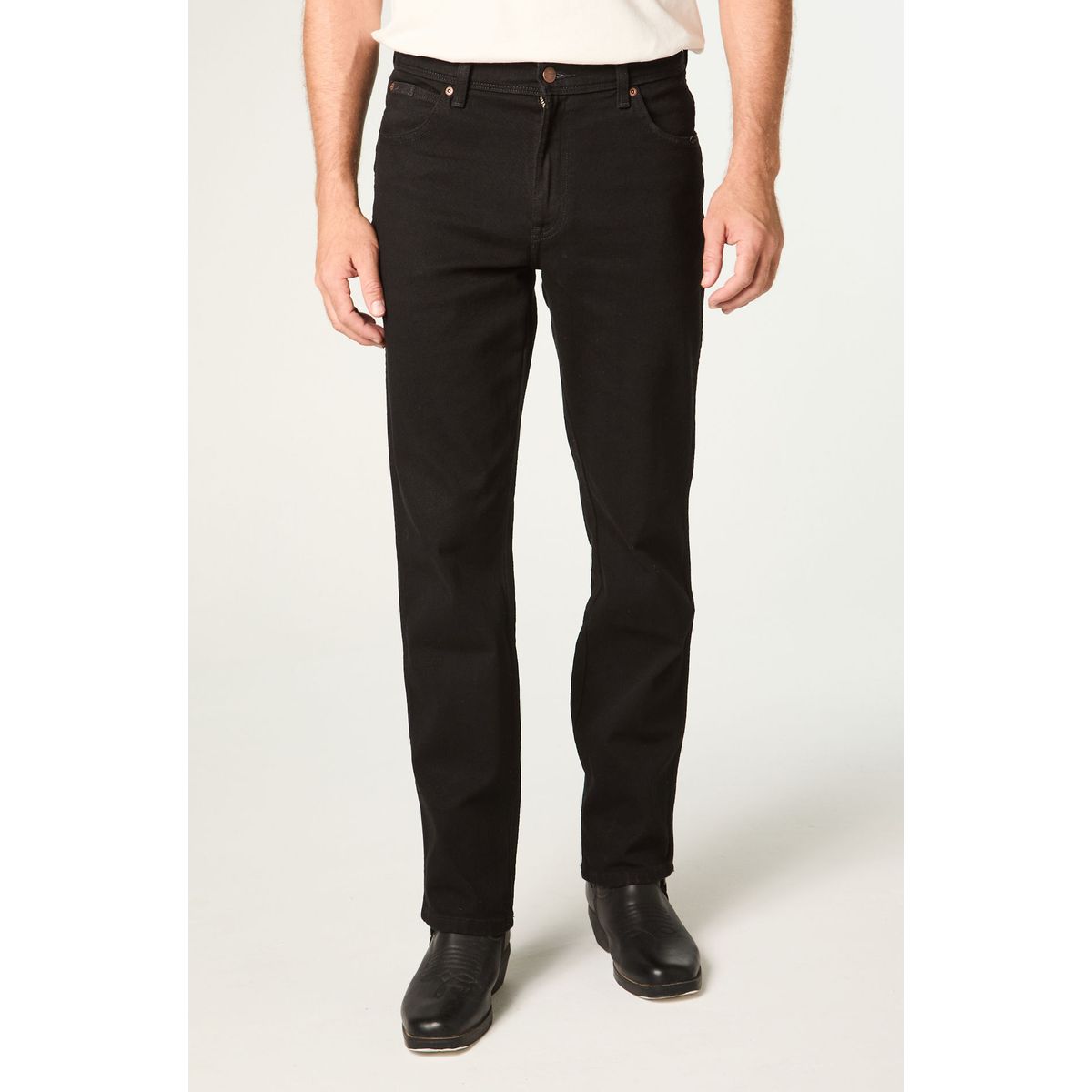 WRANGLER - Jeans Hombre Texas Straight Tiro Alto Negro
