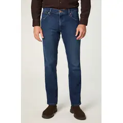 WRANGLER - Jeans Hombre Greensboro Straight Tiro Medio Azul
