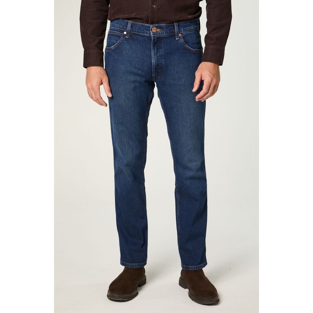 WRANGLER - Jeans Hombre Greensboro Straight Tiro Medio Azul