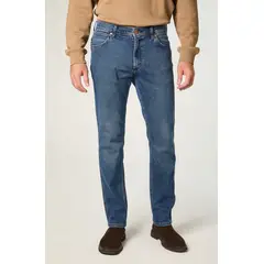 WRANGLER - Jeans Hombre Greensboro Straight Tiro Medio Azul Medio