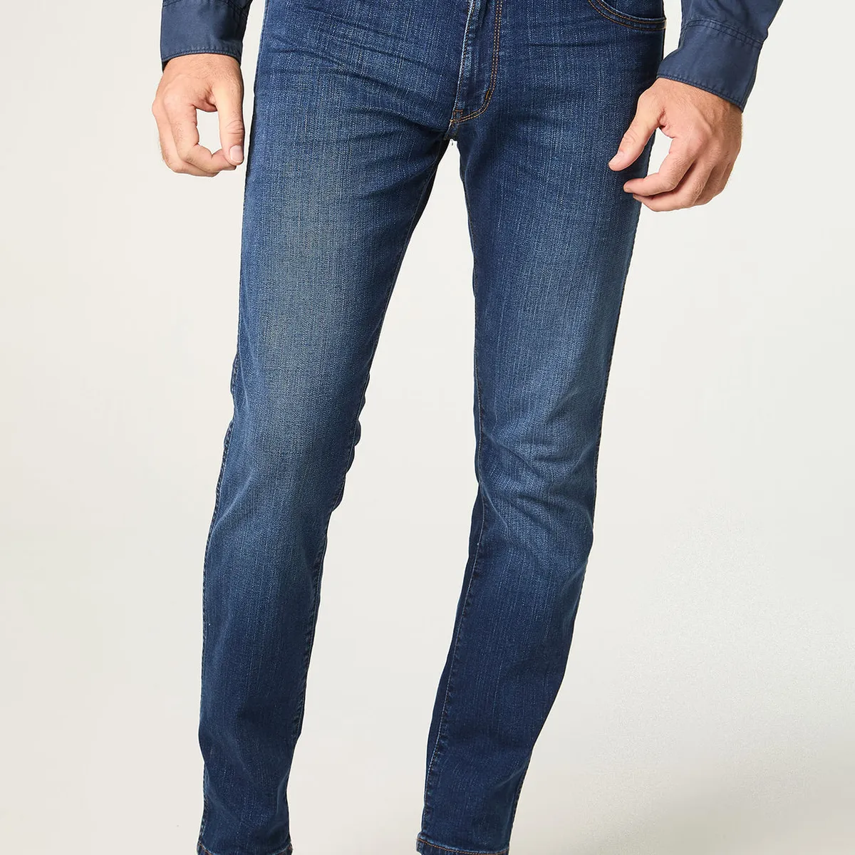 WRANGLER - Jeans Hombre Larston Slim Tiro Medio Azul
