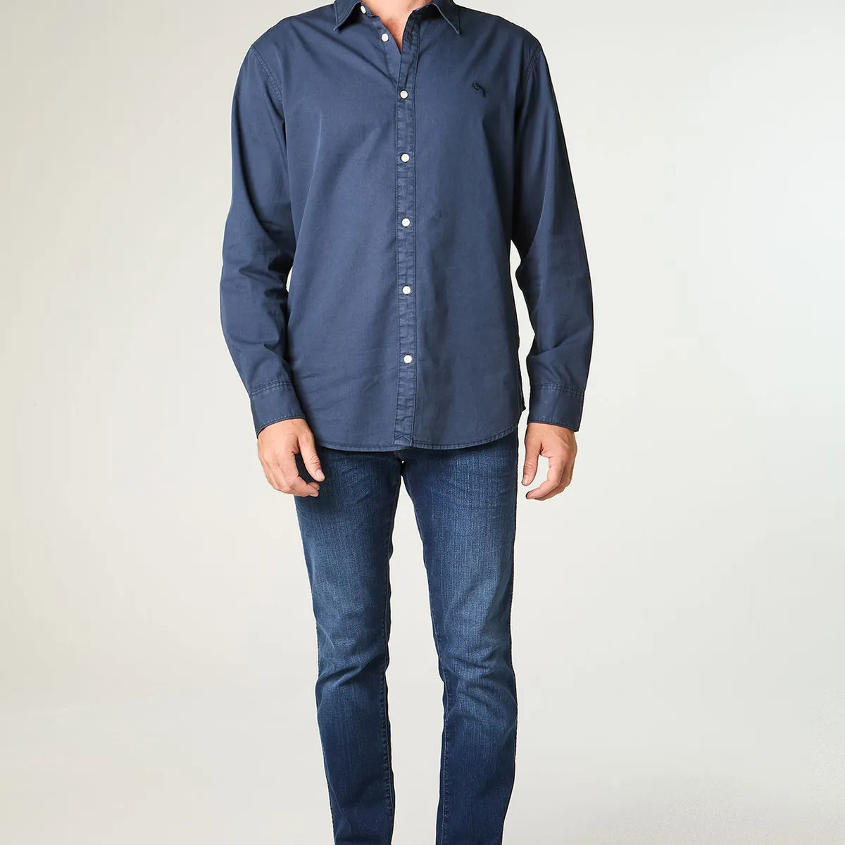 WRANGLER - Jeans Hombre Larston Slim Tiro Medio Azul