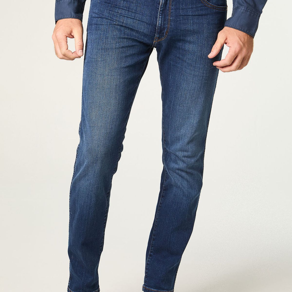 WRANGLER - Jeans Hombre Larston Slim Tiro Medio Azul