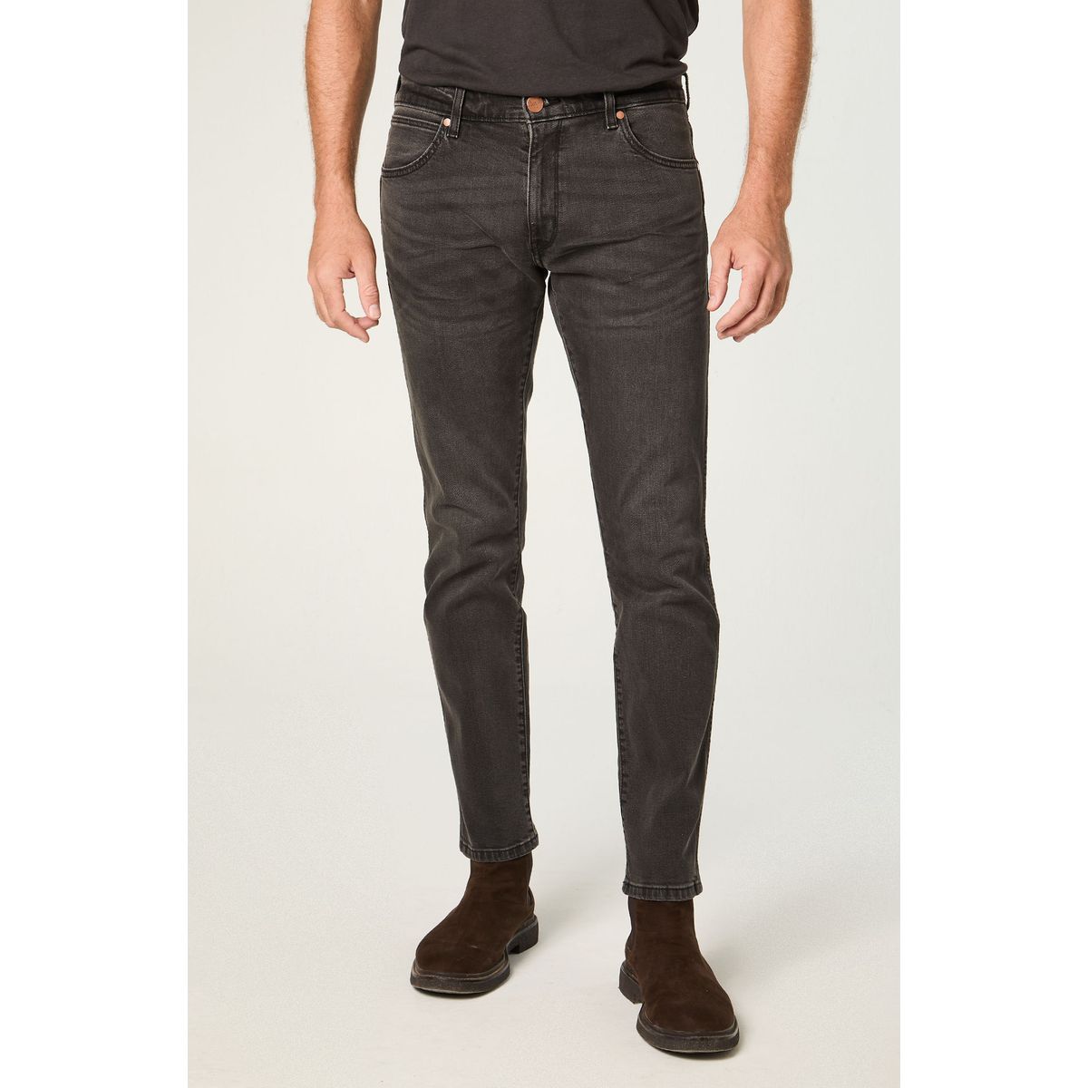 WRANGLER - Jeans Hombre Larston Slim Tiro Medio Negro