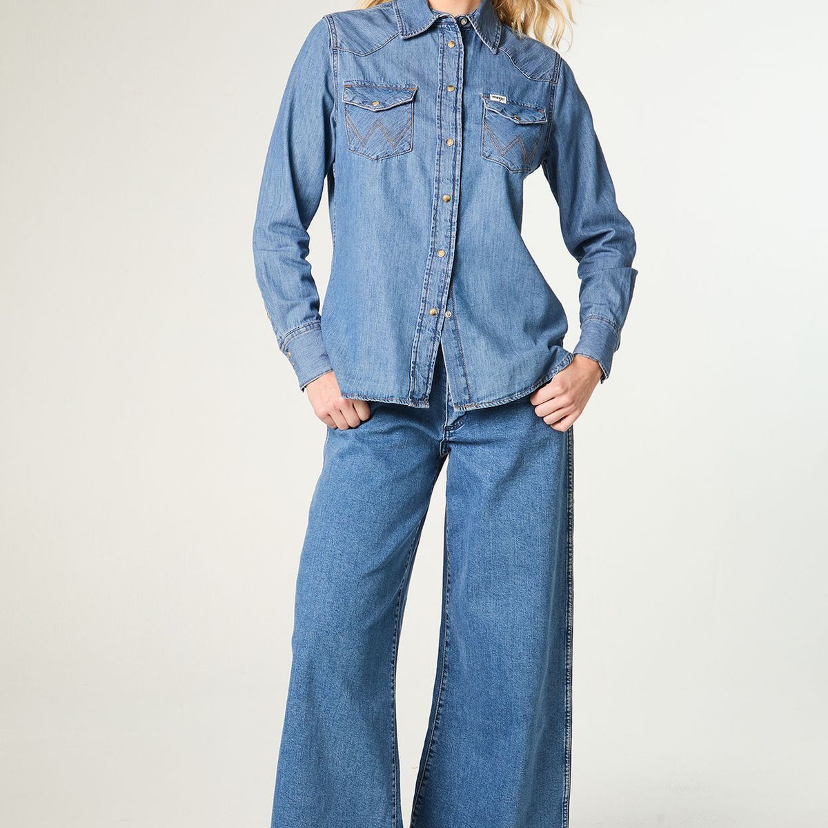 WRANGLER - Jeans Mujer 5 Pocket Trouser Relaxed Azul