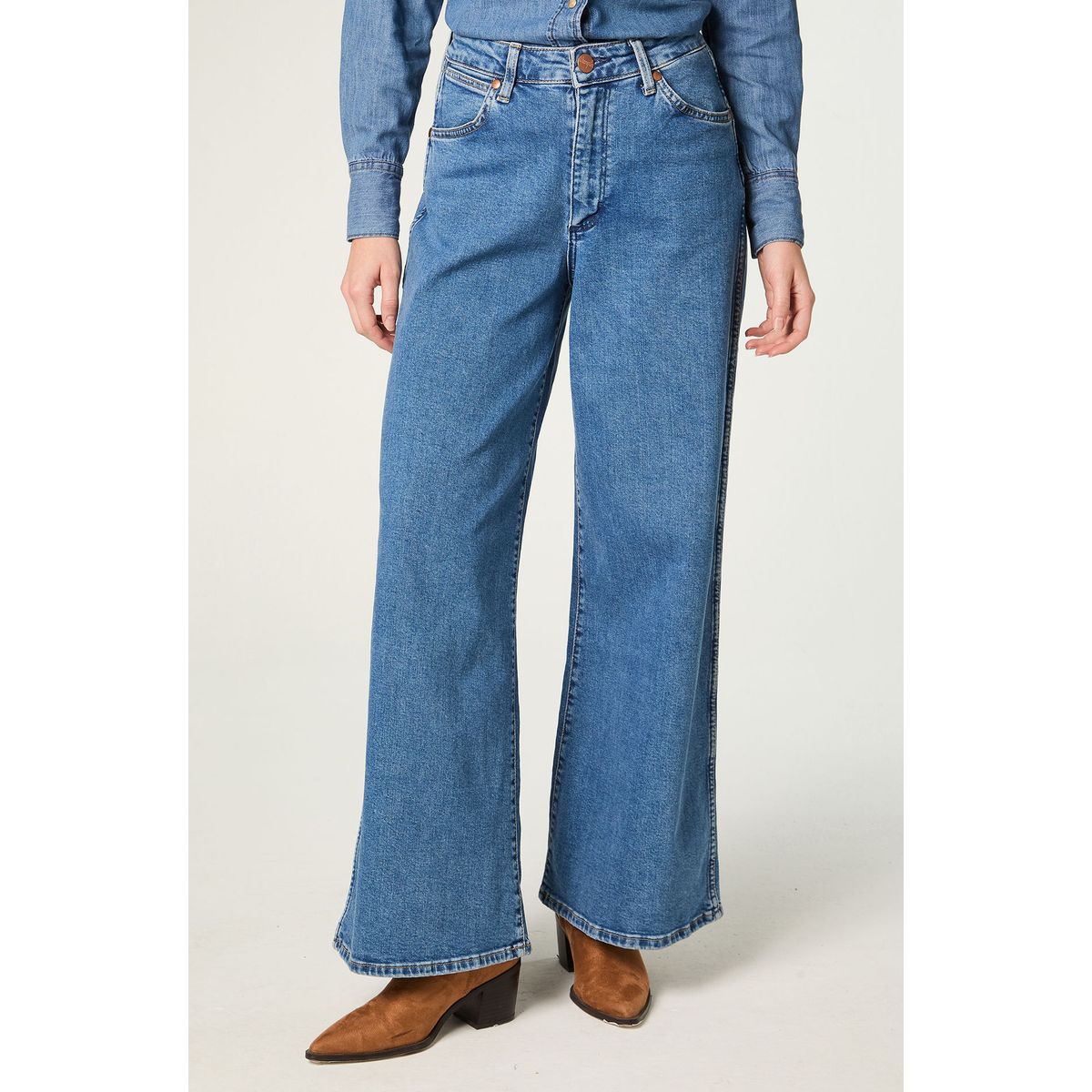 WRANGLER - Jeans Mujer 5 Pocket Trouser Relaxed Azul