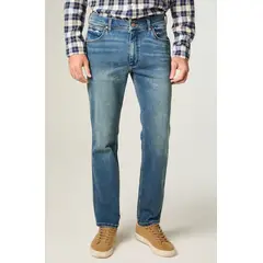 WRANGLER - Jeans Hombre Greensboro Straight Tiro Medio Azul