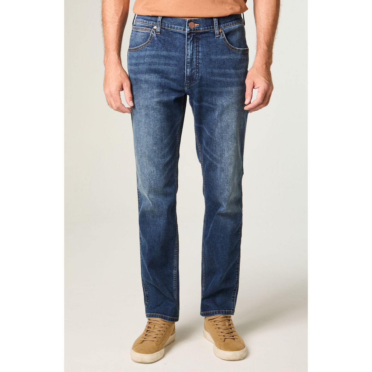 WRANGLER - Jeans Hombre Greensboro Straight Tiro Medio Azul