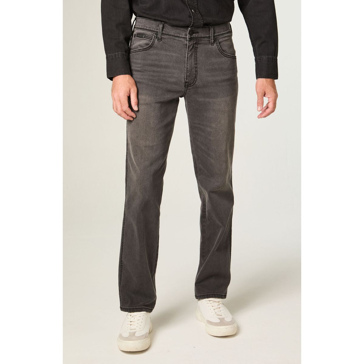WRANGLER - Jeans Hombre Texas Straight Tiro Alto Gris