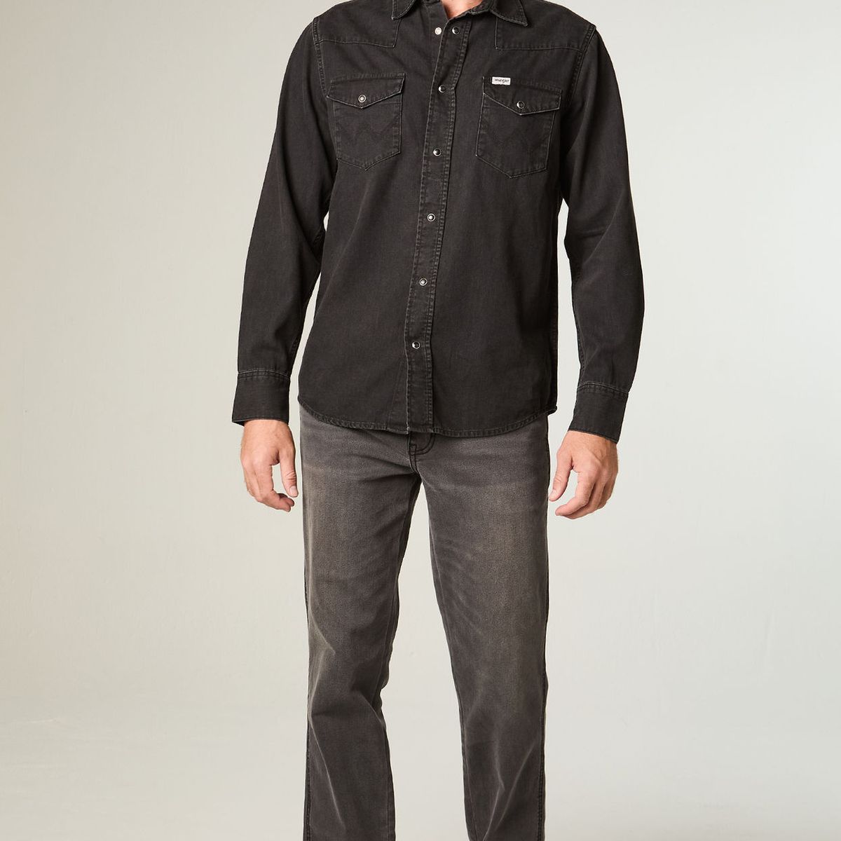 WRANGLER - Jeans Hombre Texas Straight Tiro Alto Gris