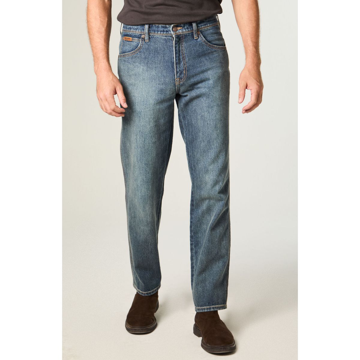 WRANGLER - Jeans Hombre Texas Straight Tiro Alto Azul