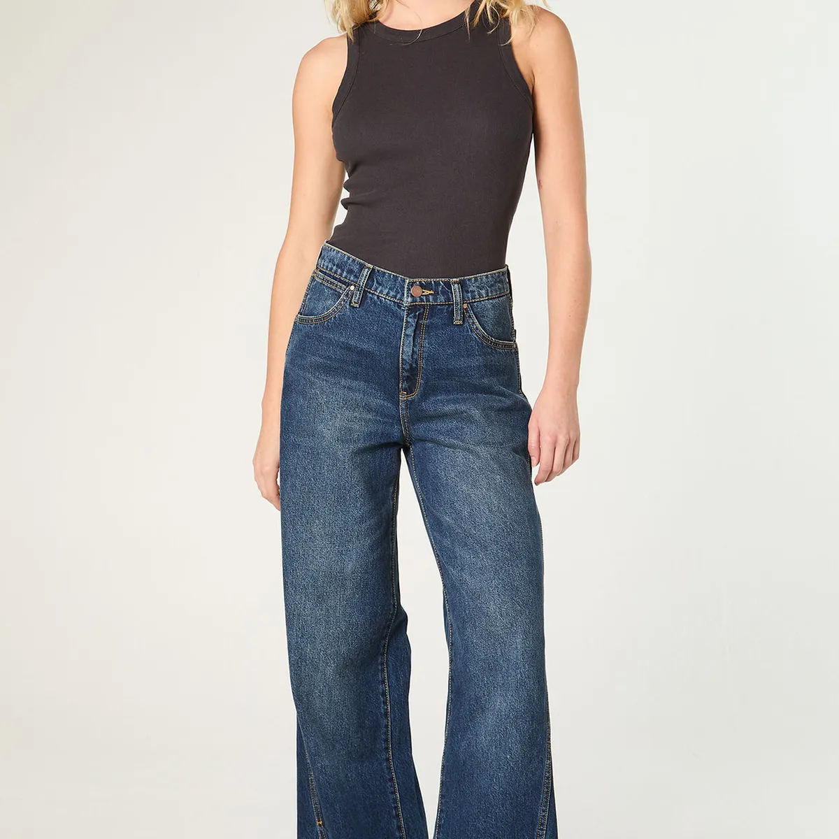 WRANGLER - Jeans Mujer Loose Spat Jean Relaxed Mid Rise Azul