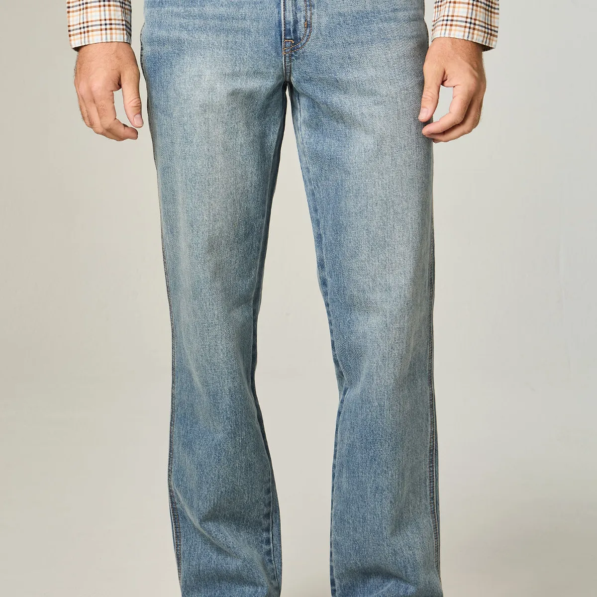 WRANGLER - Jeans Hombre Texas Straight Tiro Alto Azul