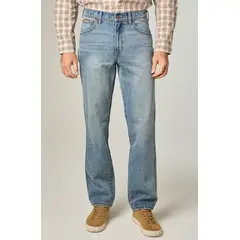 WRANGLER - Jeans Hombre Texas Straight Tiro Alto Azul