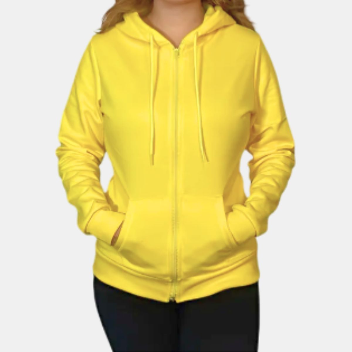 LIKE SHOP - Polerón Con Cierre Mujer Bolsillo Interior Forro Polar Con Gorro Z-05