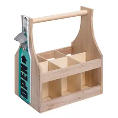 VGO - Porta Botellas 28x17x29 madera Verde Verde