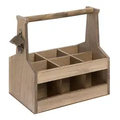 VGO - Porta Botellas 28x17x29 madera Verde Verde