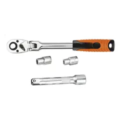 GENERICO - Set Juego Dados Chicharra Extensión 3/8 4 Piezas Plateado