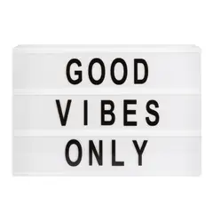 VGO - Pizarra Led Light box con Letras Pvc - 3 lineas 22x30 cm