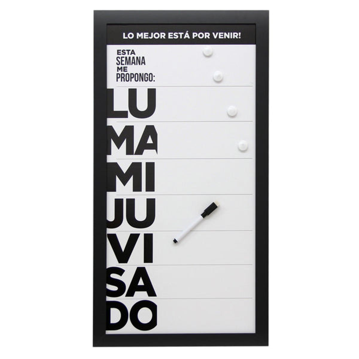 VGO - Pizarra plástica 30x60 cm. Work Negro