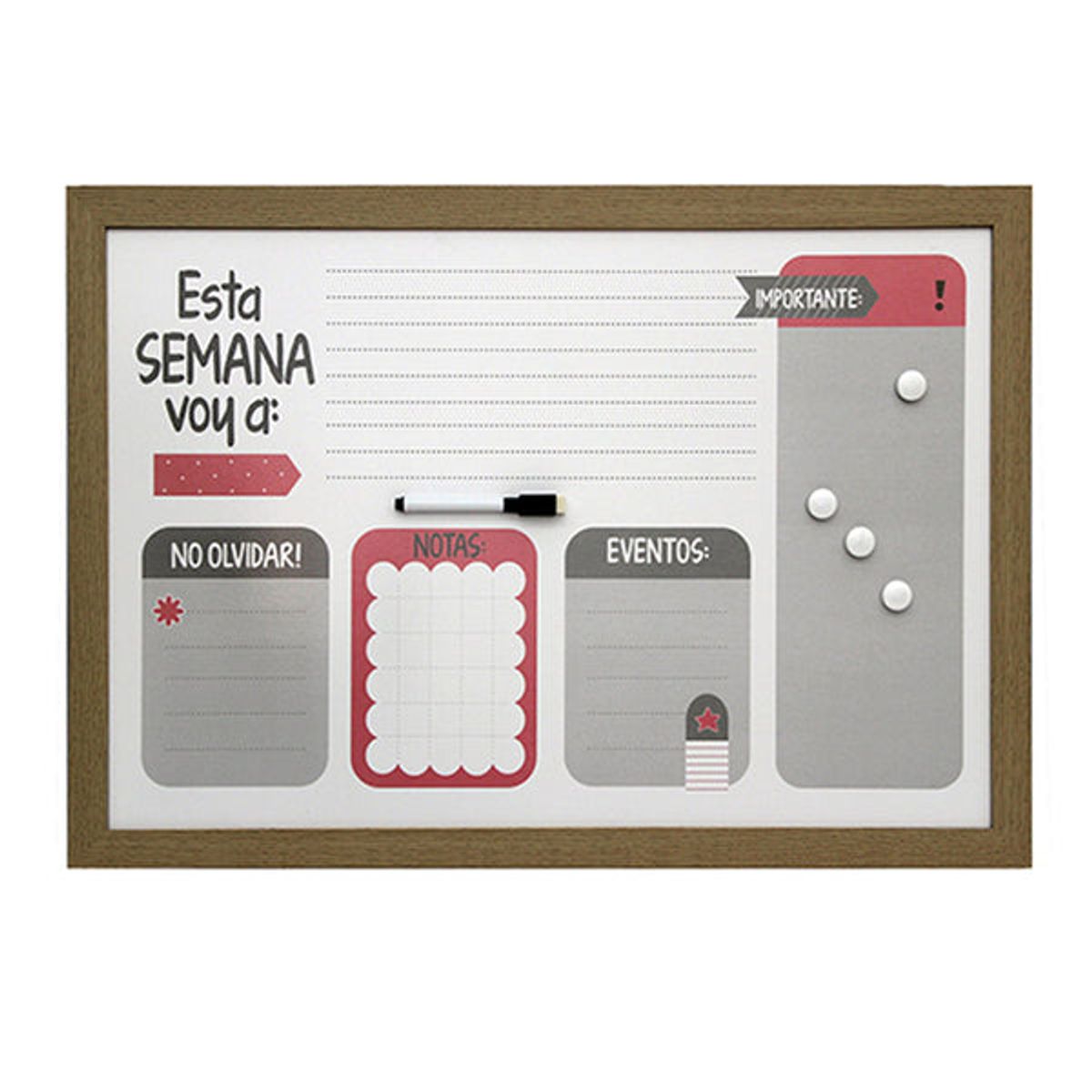 VGO - Pizarra plástica 40x60 cm. Teenager Marron