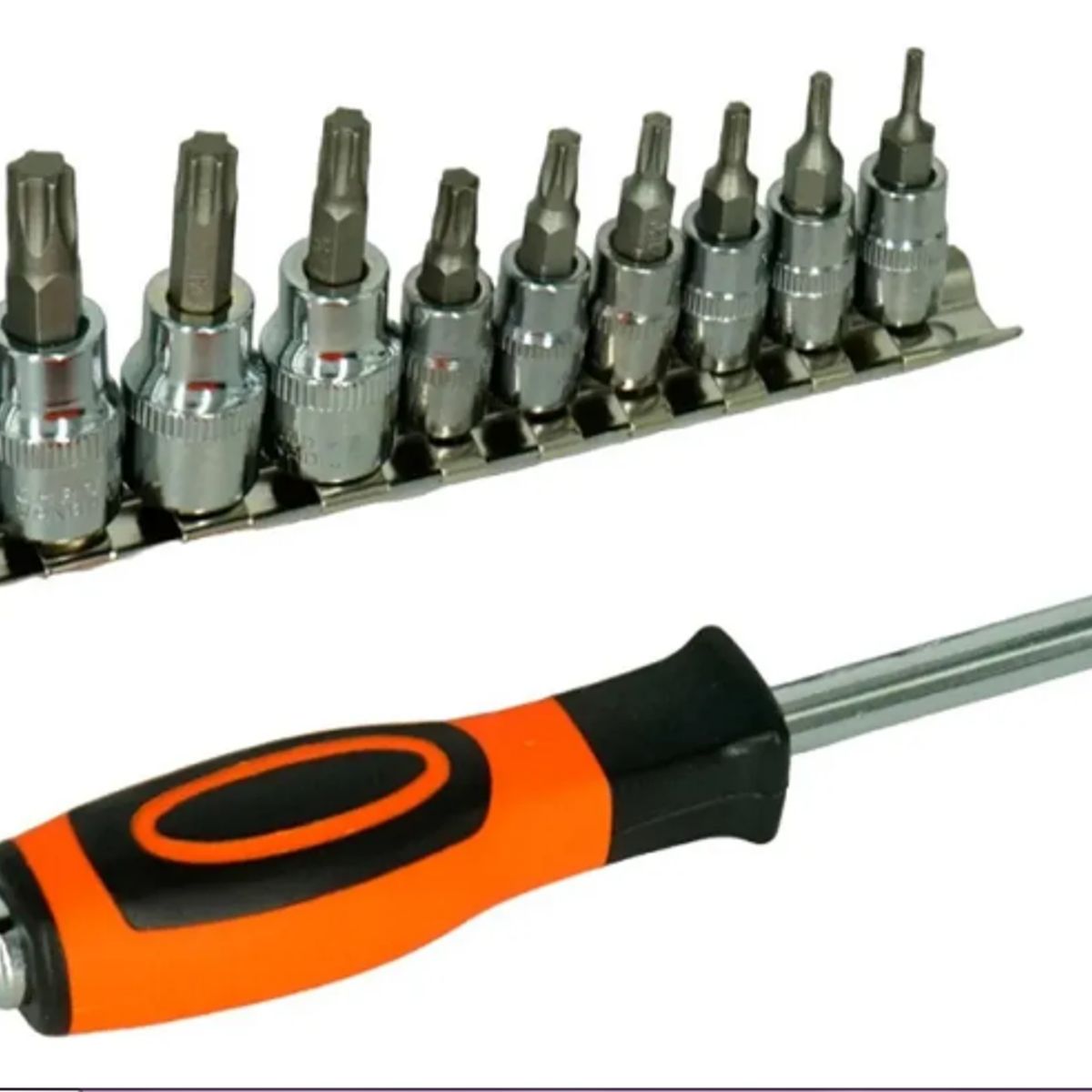 GENERICO - Juego De Dados Puntas Torx 1/4 Y 3/8 + Destornillador 12 Pcs