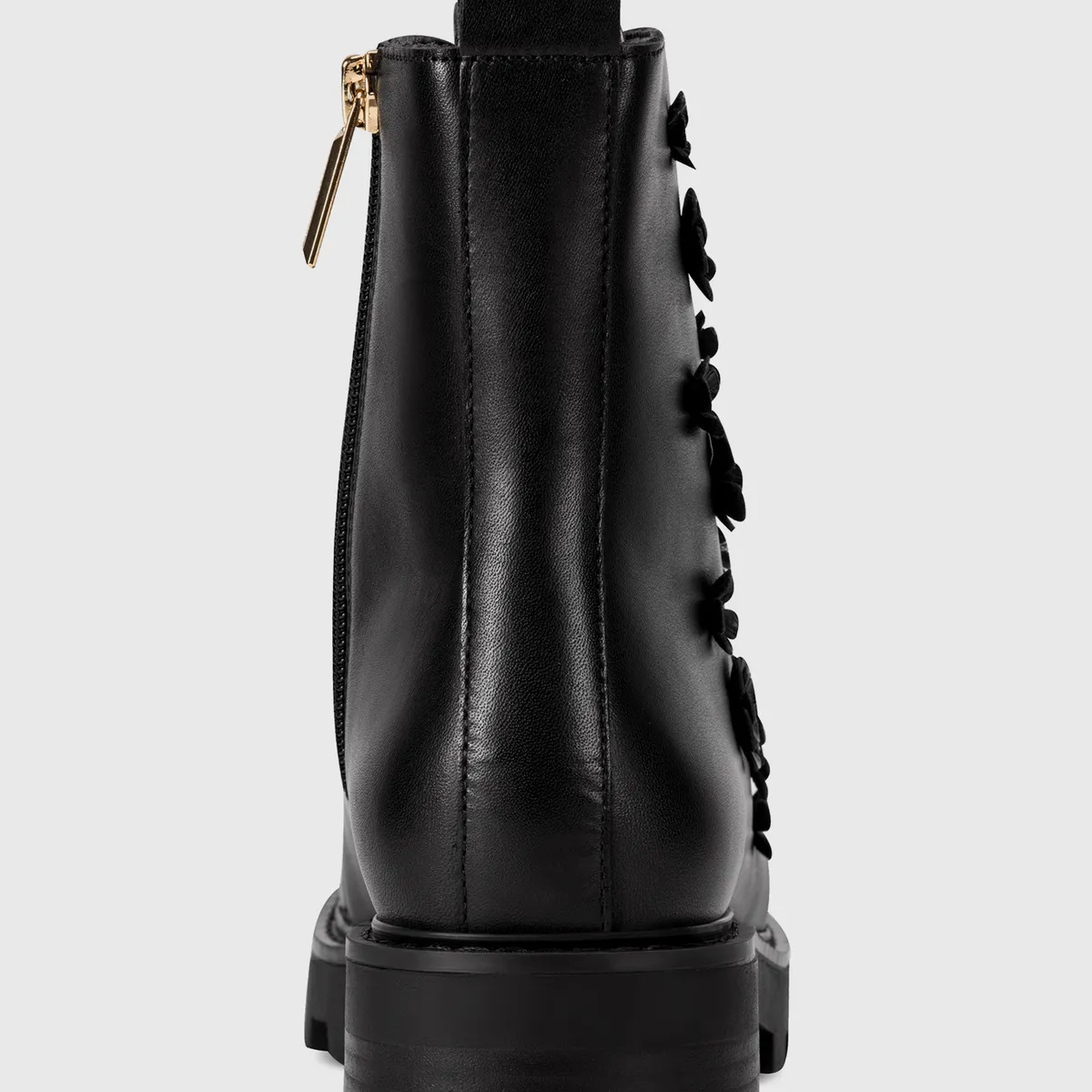 KARL LAGERFELD - Botas combat negras con apliques florales