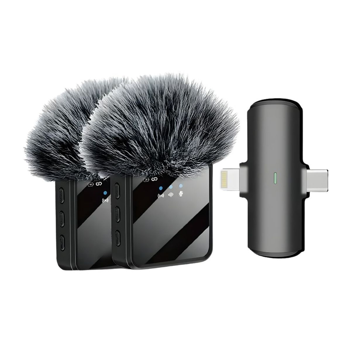 NOVYSTOR - Micrófono Doble Inalámbrico con Receptor 2 en 1 Universal