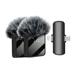 NOVYSTOR - Micrófono Doble Inalámbrico con Receptor 2 en 1 Universal