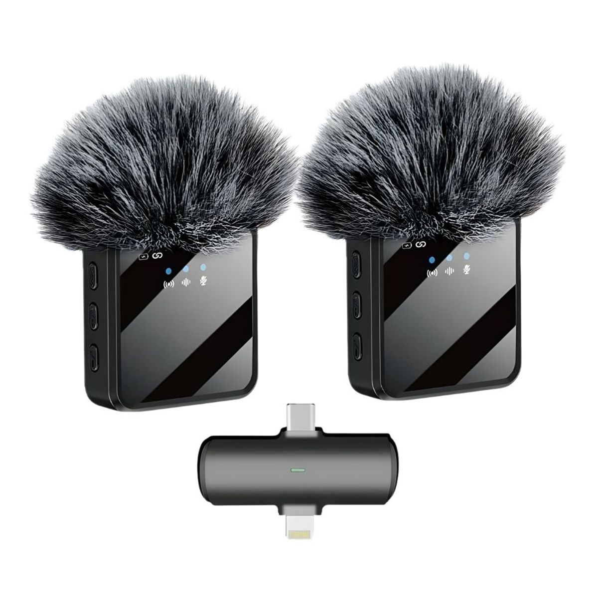 NOVYSTOR - Micrófono Doble Inalámbrico con Receptor 2 en 1 Universal