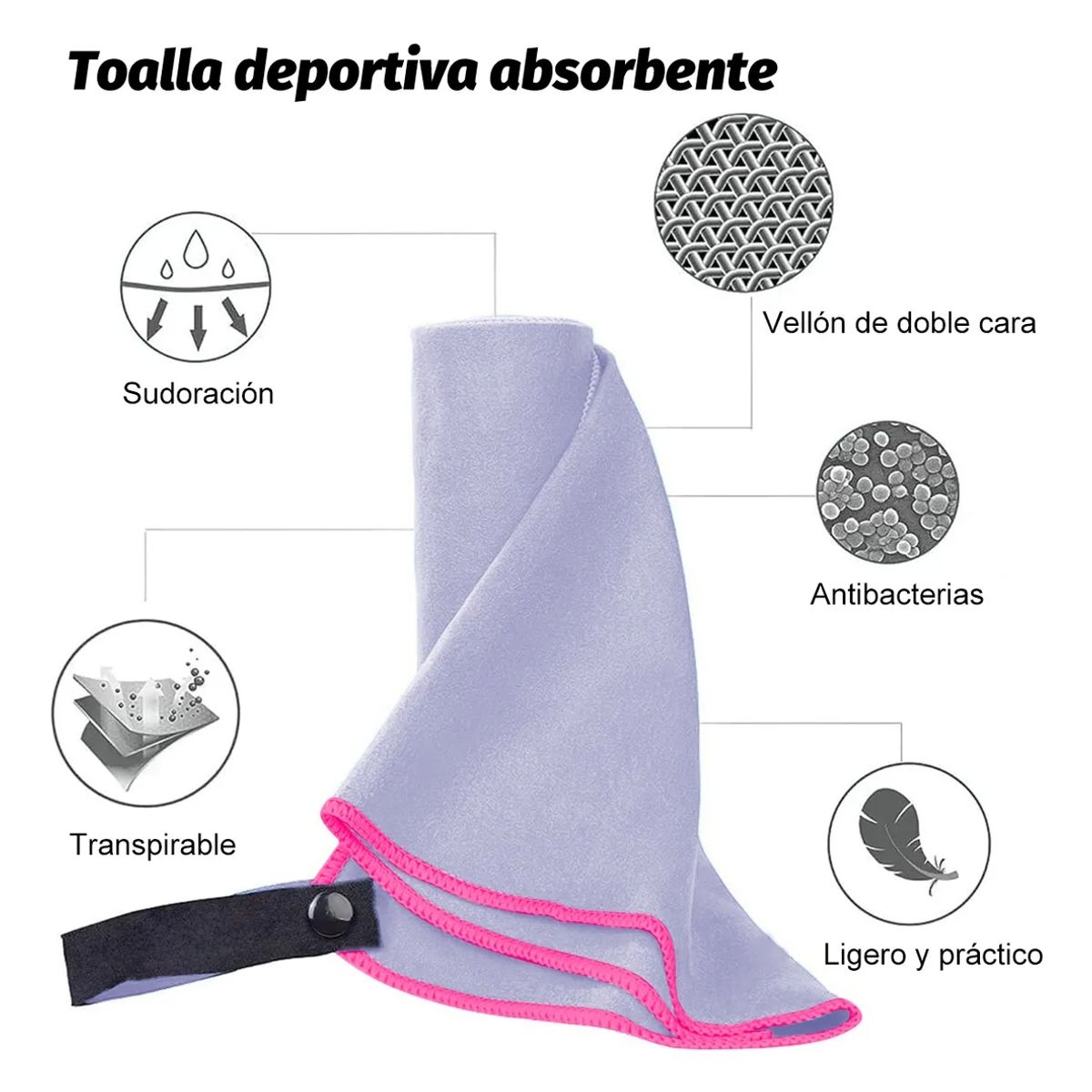 GENERICO - Toalla de Viaje De Microfibra De Secado Rápido, 3 Pcs