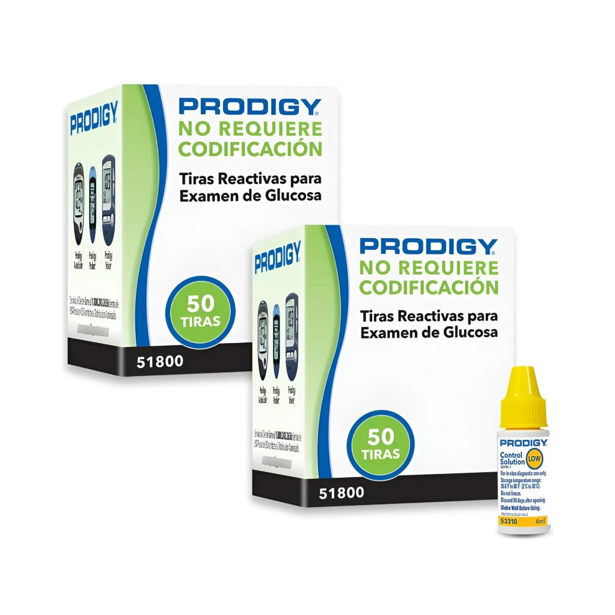 PRODIGY - 100 Tiras Reactivas + Solucion Control Prodigy