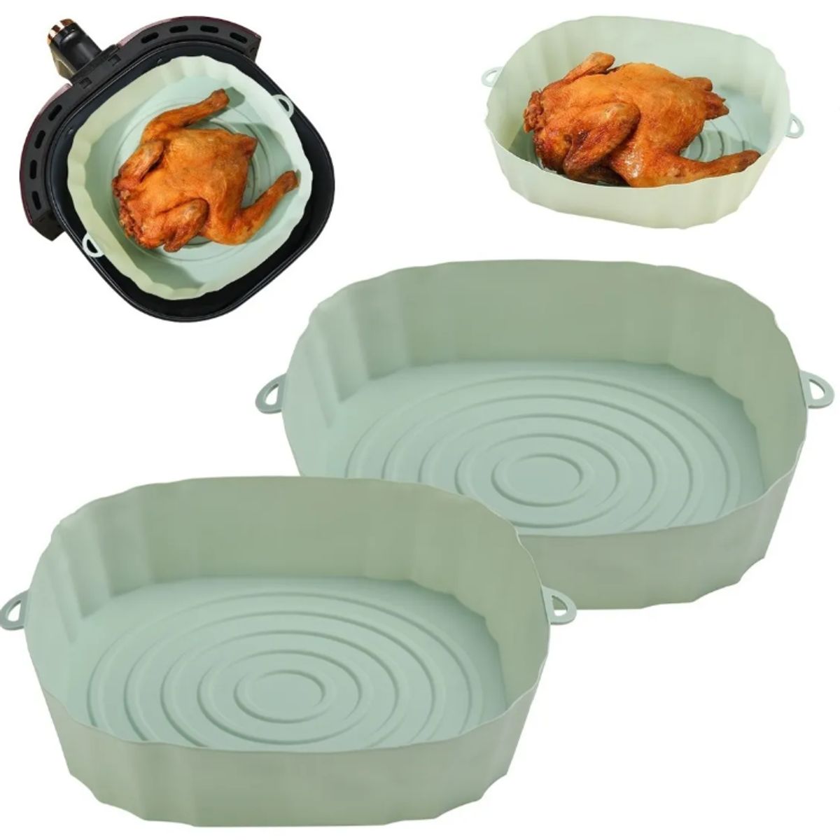 GENERICO - Cesto Bandeja Silicona Para Airfryer Freidora Aire