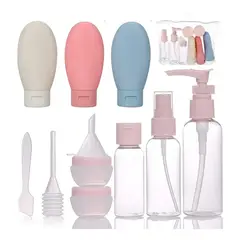 IRM - Botellas Crema Set 4 Para Viaje Silicona Con Estuche 90ml Crema