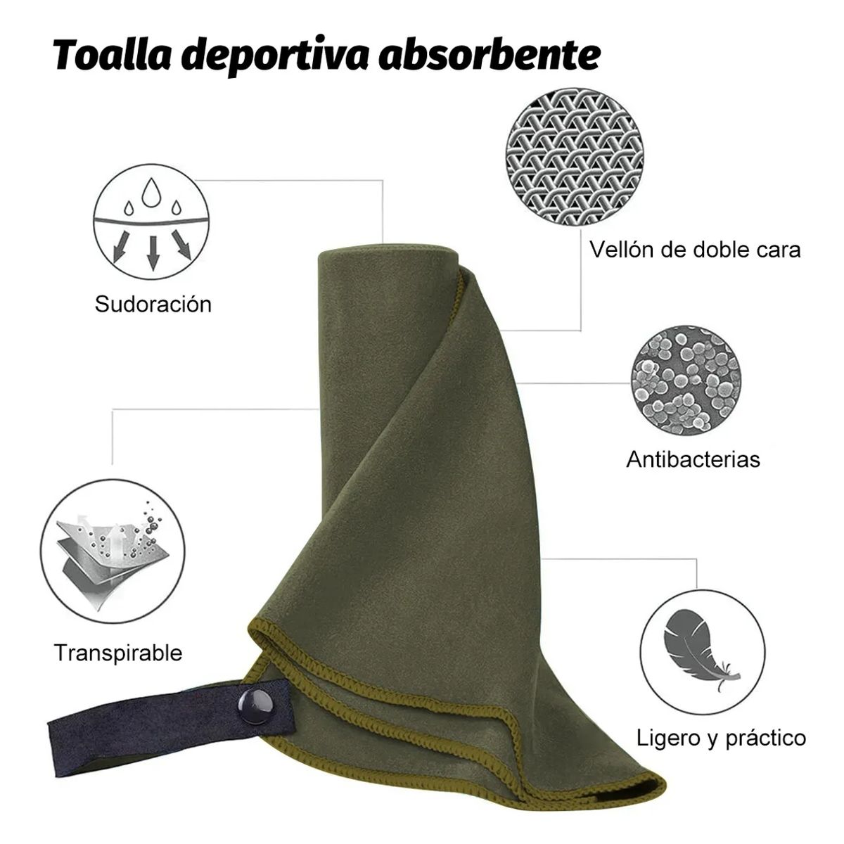 GENERICO - Toalla de Viaje De Microfibra De Secado Rápido, 3 Pcs