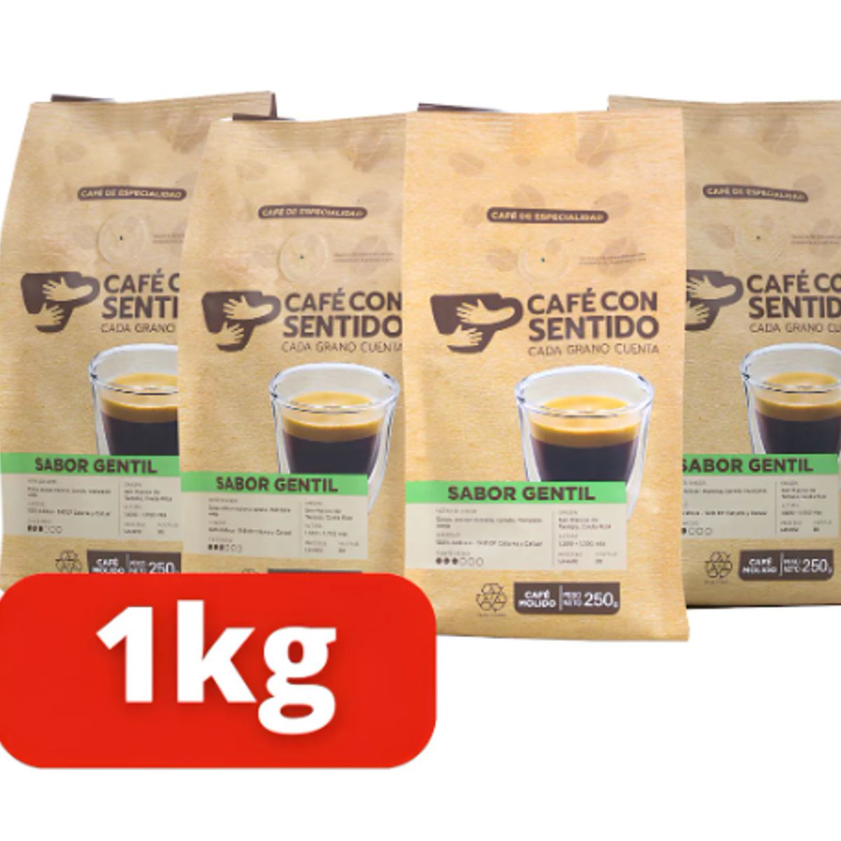 CAFE CON SENTIDO - Café con Sentido Sabor Gentil 1 kilo molido
