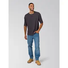 CAT - Polera Manga Corta Hombre Slub Knit Relaxed Negro