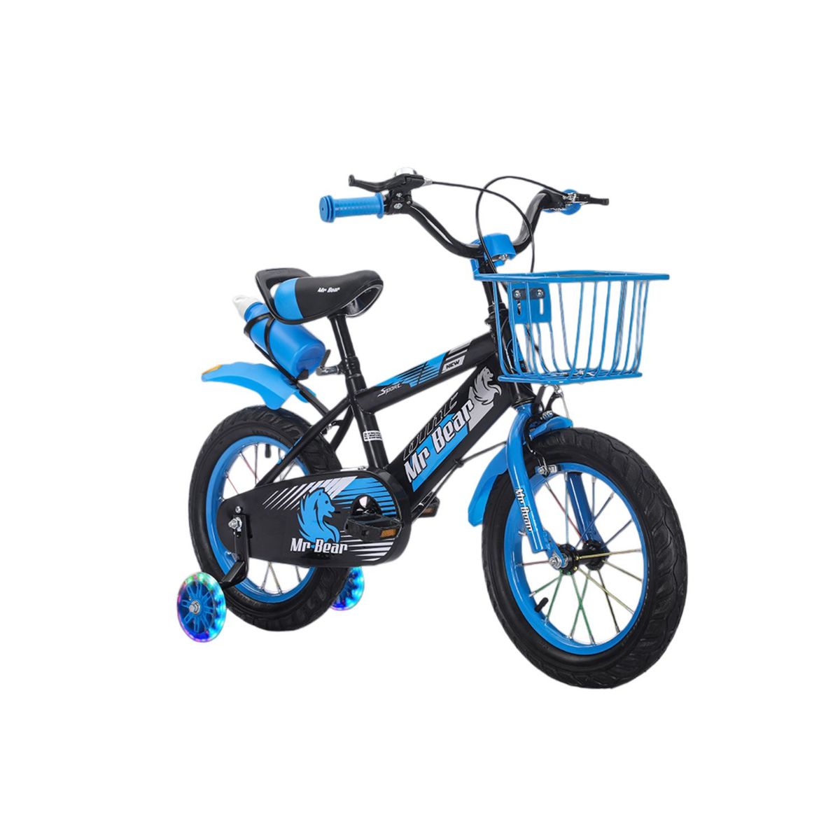 BABYLUNA - Bicicleta Aro 16 Con Cesta, Ruedas Luces Y Botellón De Agua