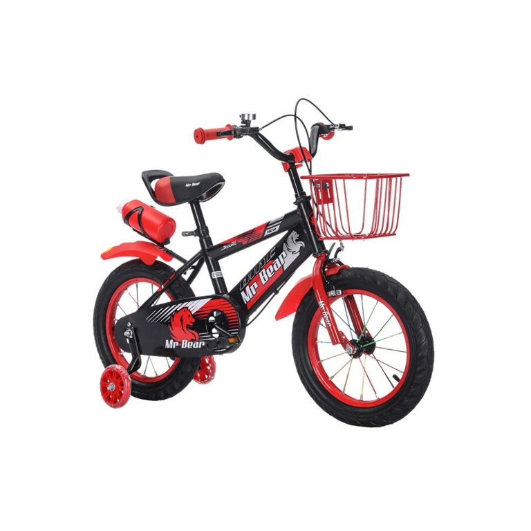 Bicicleta Aro 20 Con Cesta, Ruedas Luces Y Botellon De Agua Rojo M