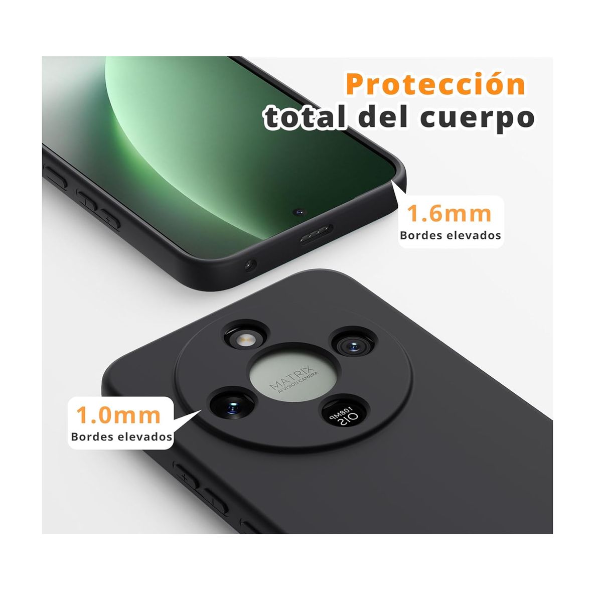 JOIGO - Carcasa Para Honor Magic 8 lite Goma Negro