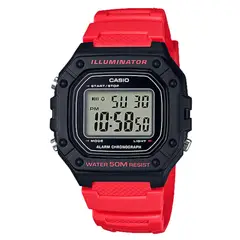 CASIO - RELOJ W-218H-4BVDF ILLUMINATOR DIGITAL ROJO HOMBRE