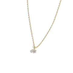 LUX JOYAS - Collar Plata 925 Baño Oro Punto De Luz 40cm