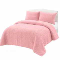 GENERICO - Cobertor para Invierno con Chiporro 2 Plazas Trenzado Rosa