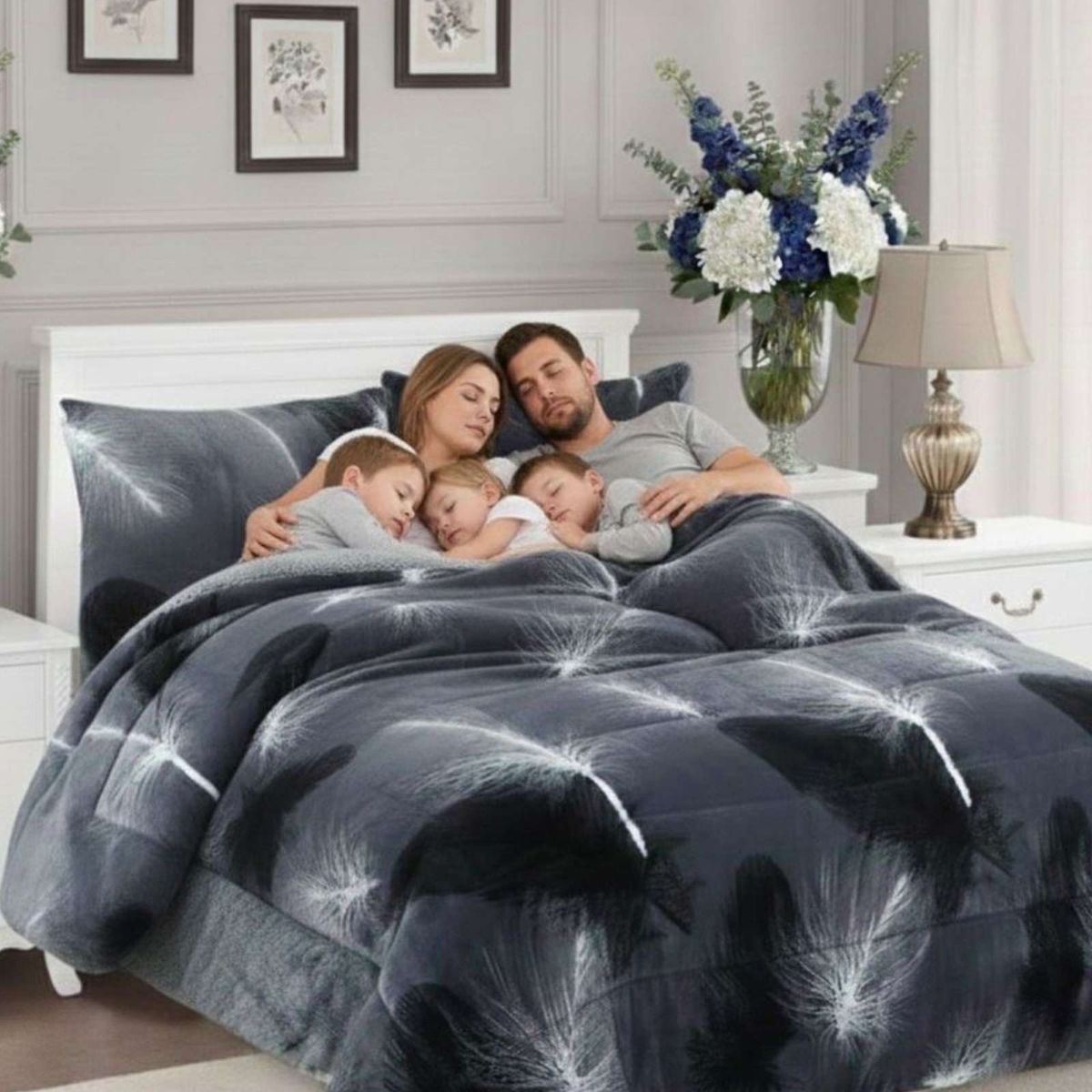 GENERICO - Plumón Cubrecama Chiporro plaza y Media Extra Cálido Invierno Premium