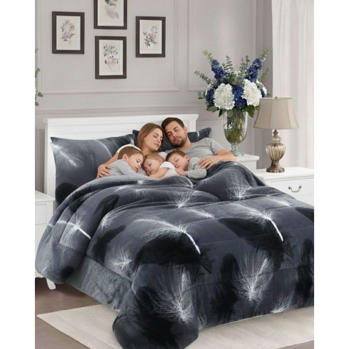 GENERICO - Plumón Cubrecama Chiporro plaza y Media Extra Cálido Invierno Premium