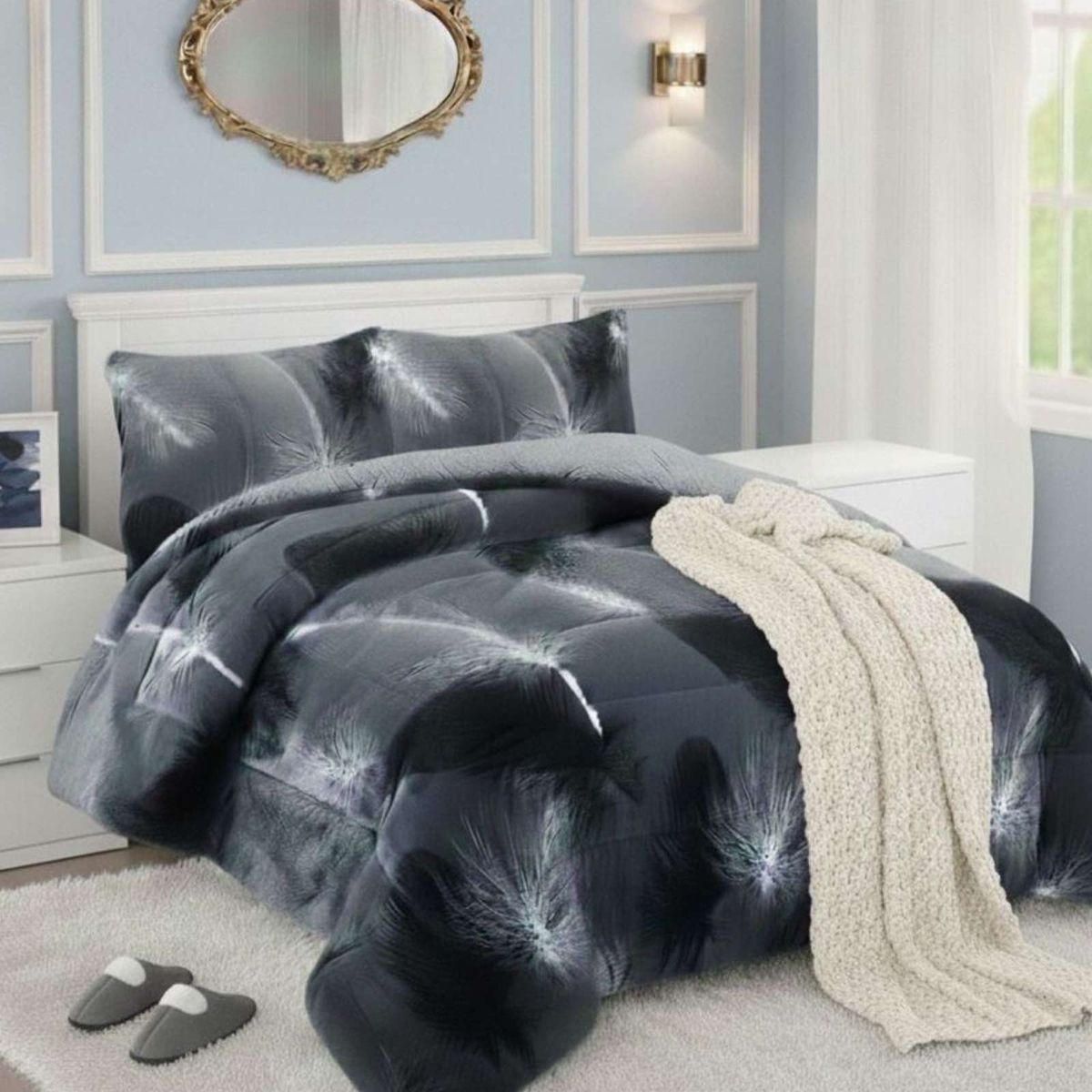 GENERICO - Plumón Cubrecama Chiporro plaza y Media Extra Cálido Invierno Premium