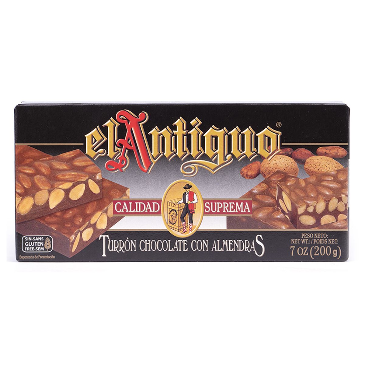 EL ANTIGUO - Turrón Chocolate con Almendras Tostada El Antiguo 1 x 200 gr
