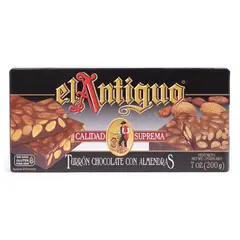 EL ANTIGUO - Turrón Chocolate con Almendras Tostada 1 x 200 gr