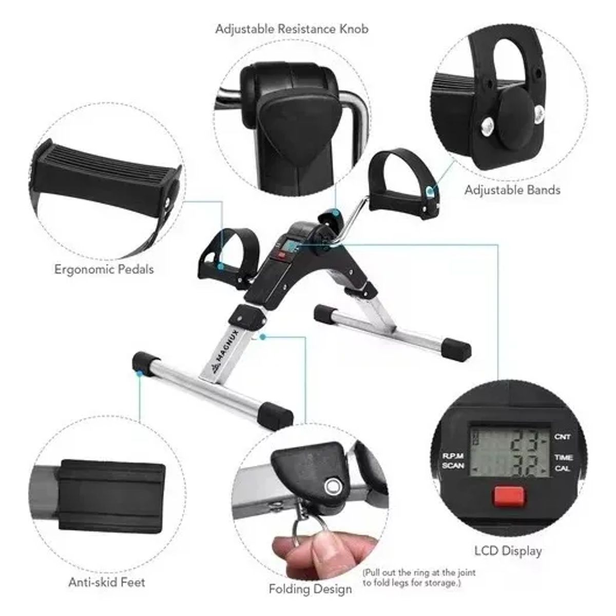GENERICO - Bicicleta Estatica Pedalera Portatil Rehabilitador